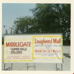 Posters for Middlegate shopping centre and Lougheed mall, 1971 thumbnail