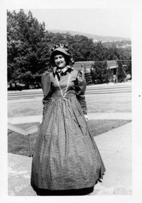 Mary Trainer in pioneer costume, 20 July 1971 thumbnail