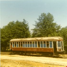 Tram car on Heritage Village site, 1971 thumbnail
