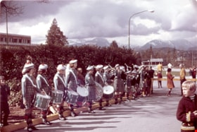 Marching band at Heritage Village sod-turning, 11 April 1971 thumbnail