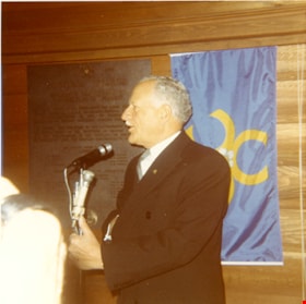 Governor-General Roland Michener speaking at Heritage Village opening, 19 November 1971 thumbnail