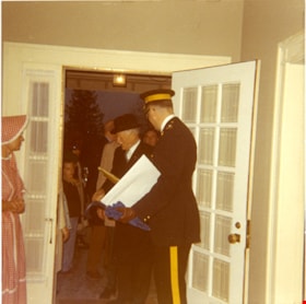 RCMP officer and Governor General Roland Michener at Heritage Village opening, 19 November 1971 thumbnail