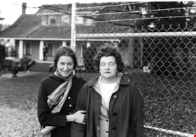 Rose Bancroft and woman at entrance to Heritage Village, 1971 thumbnail