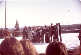 Burnaby South Secondary School choir performing outside of Burnaby Municipal Hall, 1 Jan 1971 thumbnail