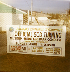 Heritage Village Official Sod Turning sign, [April 1971] thumbnail