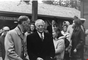 Governor General Roland Michener and Mayor Bob Prittie at Heritage Village official opening, 19 November 1971 thumbnail