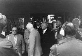 Officials with Governor General Roland Michener at opening of Heritage Village, 19 November 1971 thumbnail