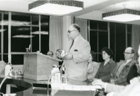 James Barrington making a presentation in Council Chambers, [1971] thumbnail
