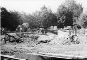 Buildings under construction inside of Heritage Village, 1971 thumbnail