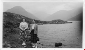 Rhoda Jeffers with woman on shore of Wastwater, [1952] thumbnail