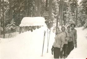 Pixie McGeachie and friends on Mount Seymour, [between 1939 and 1949] (date of orignals), copied 2008 thumbnail