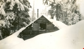 Snow covered cabin on Mount Seymour, [between 1939 and 1949] (date of orignals), copied 2008 thumbnail