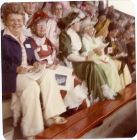 Confederation Singers sitting on bleachers., 1970-1980 thumbnail