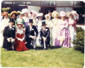 Confederation Singers in 1890's costumes outside on the grass., 1970-1980 thumbnail