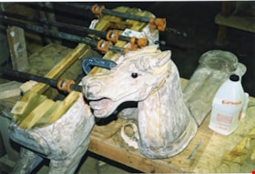 Carousel horse in pieces, [between 1990 and 1992] thumbnail