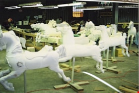 C.W. Parker no. 119 carousel horses with white primer, [between 1990 and 1992] thumbnail