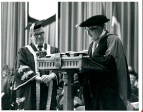 Harold Winch receiving an honorary degree at UBC, [1973] thumbnail