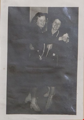 Ivy and Margaret McGeachie on roller skates, 1948 thumbnail