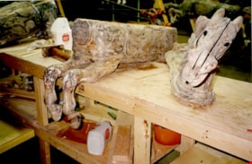 Carousel horse parts stripped of paint, [between 1989 and 1999] thumbnail