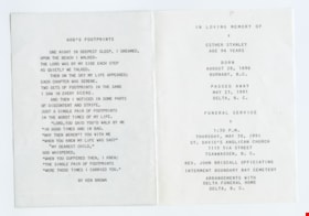 Memorial service program, [30 May 1991] (date of original), copied [2016] thumbnail
