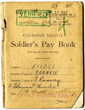 Solider's pay book, [between 1942 and 1943] (date of original) thumbnail