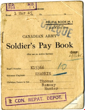 Solider's pay book, 1945 (date of original) thumbnail