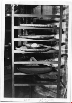 Way Sang Yuen Wat Kee & Co. kitchen drying rack with flat round baskets, 1975 thumbnail
