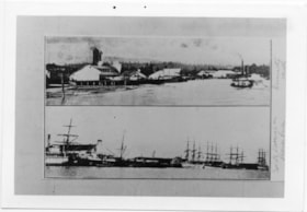 Ships loading on Fraser River, and Brunette Mills, 1890-1910 thumbnail