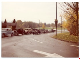 Procession of vintage vehicles at the 10th anniversary of the Heritage Village Museum., Nov. 1, 1981 thumbnail