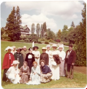 Heritage Village Museum's volunteers on the front lawns of Ceperley house., June 1977 thumbnail