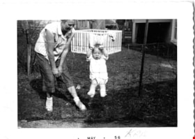 Alice V. Sparman Sanders and son Kris, May 1956 thumbnail
