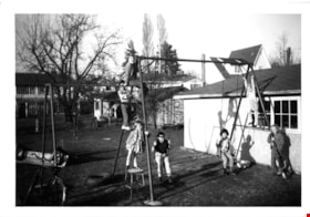 Children in Sanders family backyard, [196-] thumbnail