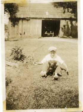 Albert Parker with dog, [between 1930 and 1940] (date of original), copied 1998 thumbnail