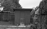 South view of Love House outbuilding in next yard, May 6, 1988 thumbnail