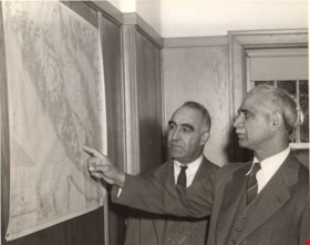 Mayo Manhas and Kapoor Singh Siddoo in mill office, [194-] (date of original), copied 2004 thumbnail