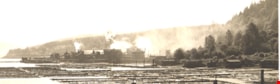 Kapoor Sawmills Limited, cabins and log booms, [195-] (date of original), copied 2004 thumbnail