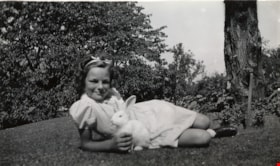Louise Irwin with rabbit, [1937] (date of original), copied 2004 thumbnail