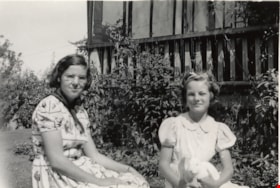 Eleanor and Louise Irwin with rabbit, [1937] (date of original), copied 2004 thumbnail