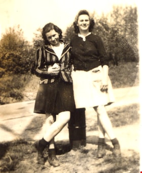Pat Carey and Florence LaFavor in Barnet, [1953] (date of original), copied 2004 thumbnail