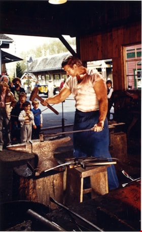 Blacksmith in blacksmith shop, [1976] thumbnail
