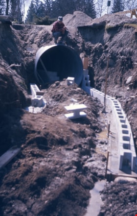 Construction of tunnel for Burnaby Central Railway at Heritage Village, [1975] thumbnail