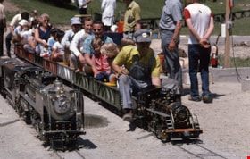 Minature locomotives at Burnaby Central Railway, [197-] thumbnail