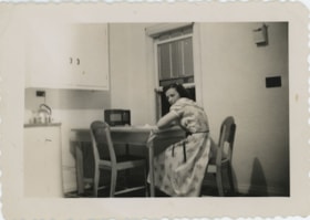 Margaret Corsbie in kitchen, [1948] thumbnail