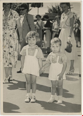 Young Margaret and Joe Corsbie holding hands, [c. 1953] (date of original), copied [200-] thumbnail
