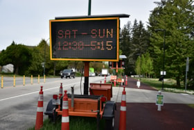 Signage for Burnaby's COVID-19 drive thru testing site, 5 Apr. 2020 thumbnail