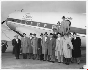 Sears-Roebuck and Co. executive and managers arriving at Vancouver Airport, 3 May 1954 thumbnail
