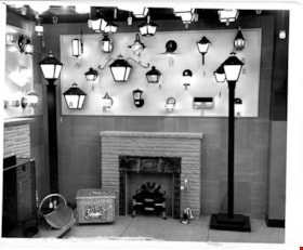 Simpsons-Sears light fixture and fireplace display, 5 May 1954 thumbnail