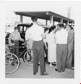Child with bicycle and crowd, [1958] thumbnail