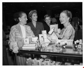 Women at Simpsons-Sears perfume counter, 5 May 1954 thumbnail