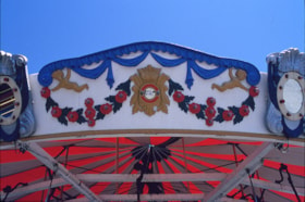 Detail of roof top on the C.W. Parker no. 119 carousel at the PNE, 1989 thumbnail